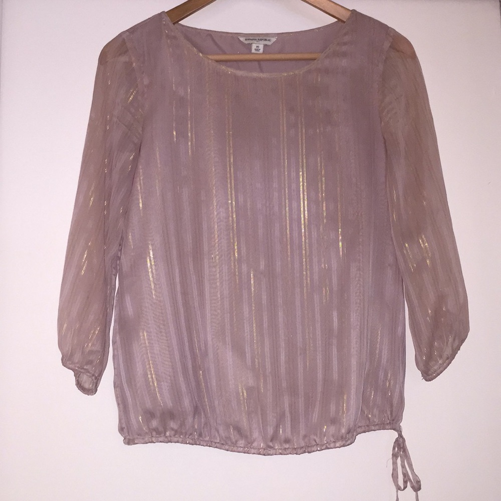 2/$15 Banana Republic XS sheer tan and gold